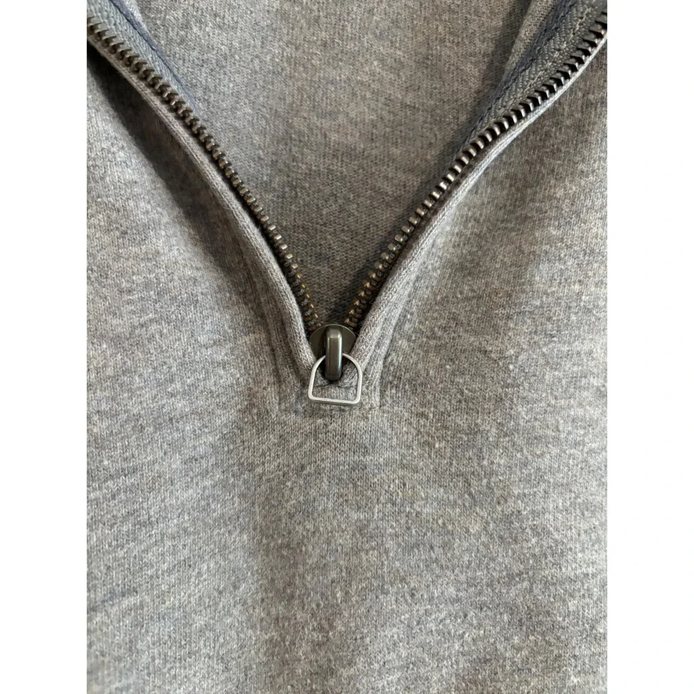 J.Crew Sueded Jersey Quarter-Zip Pullover Mens XL Brown Soft Brushed Cotton
